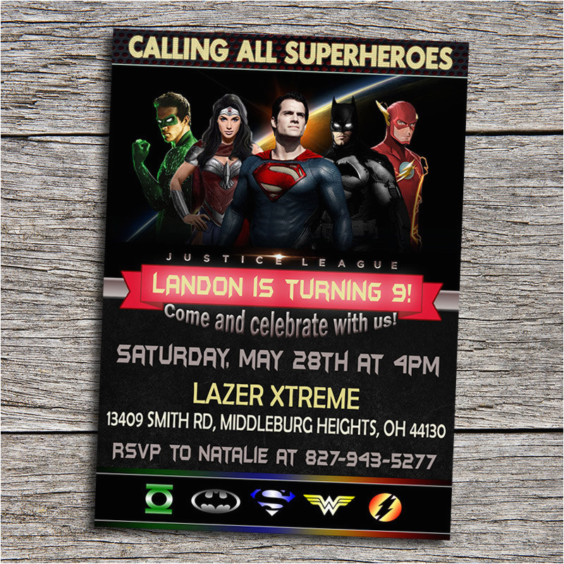 justice league birthday party invitation