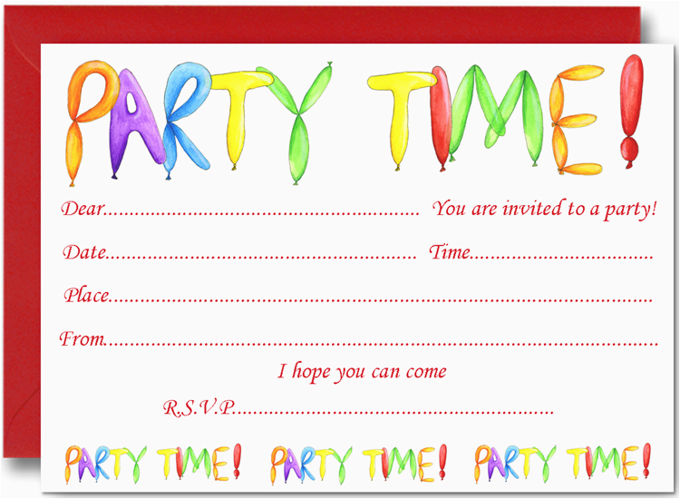 kids birthday party invitation cards