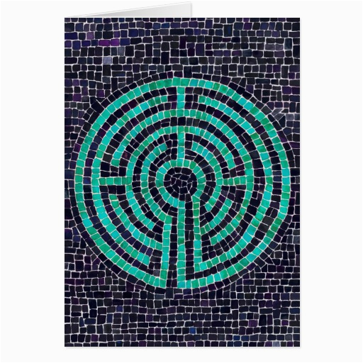 labyrinth mosaic iii greeting card zazzle