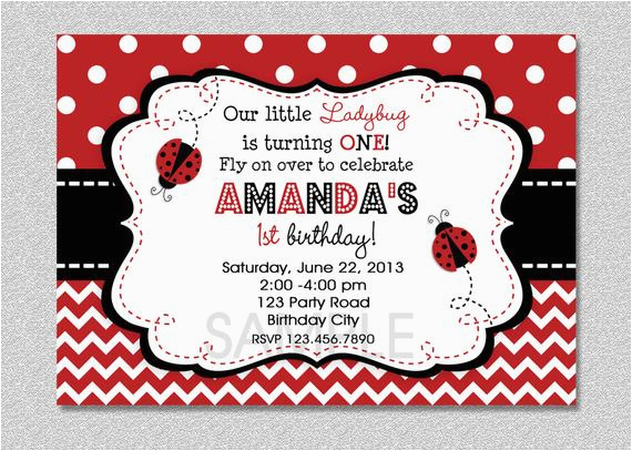 ladybug birthday invitation ladybug