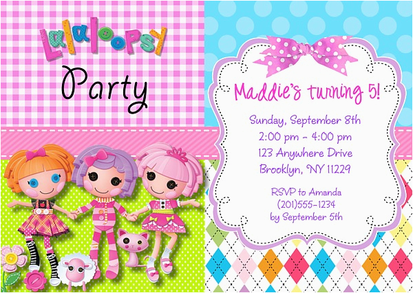 lalaloopsy birthday party invitations