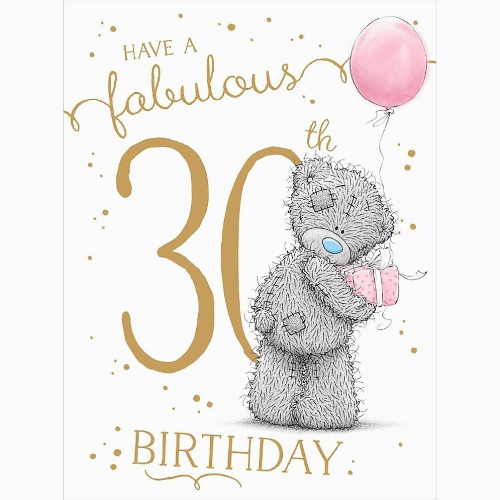 fabulous 30th large me to you bear birthday card a01ls136