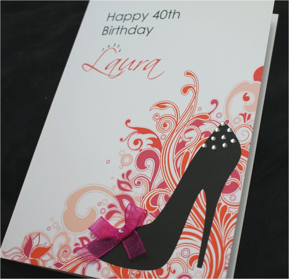 large handmade personalised sexy shoe birthday card16th