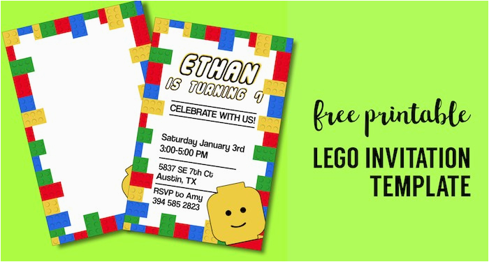 free printable lego birthday party invitation template