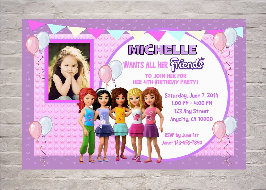 lego friends birthday invitations printable