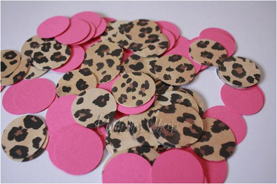 leopard cheetah hot pink confetti