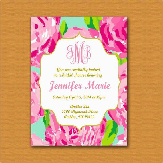 sale lilly pulitzer inspired invitation monogrammed 2