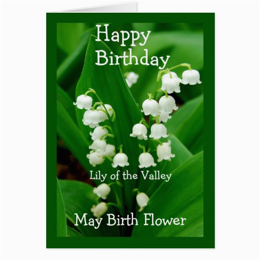 happy birthday lily of the valley may birth flower card