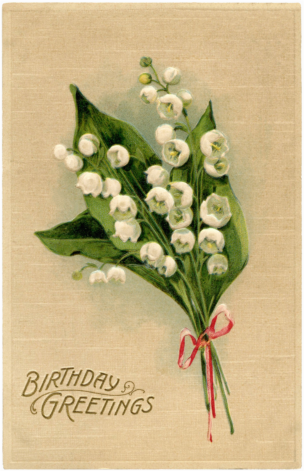 lily of the valley birthday card the graphics fairy