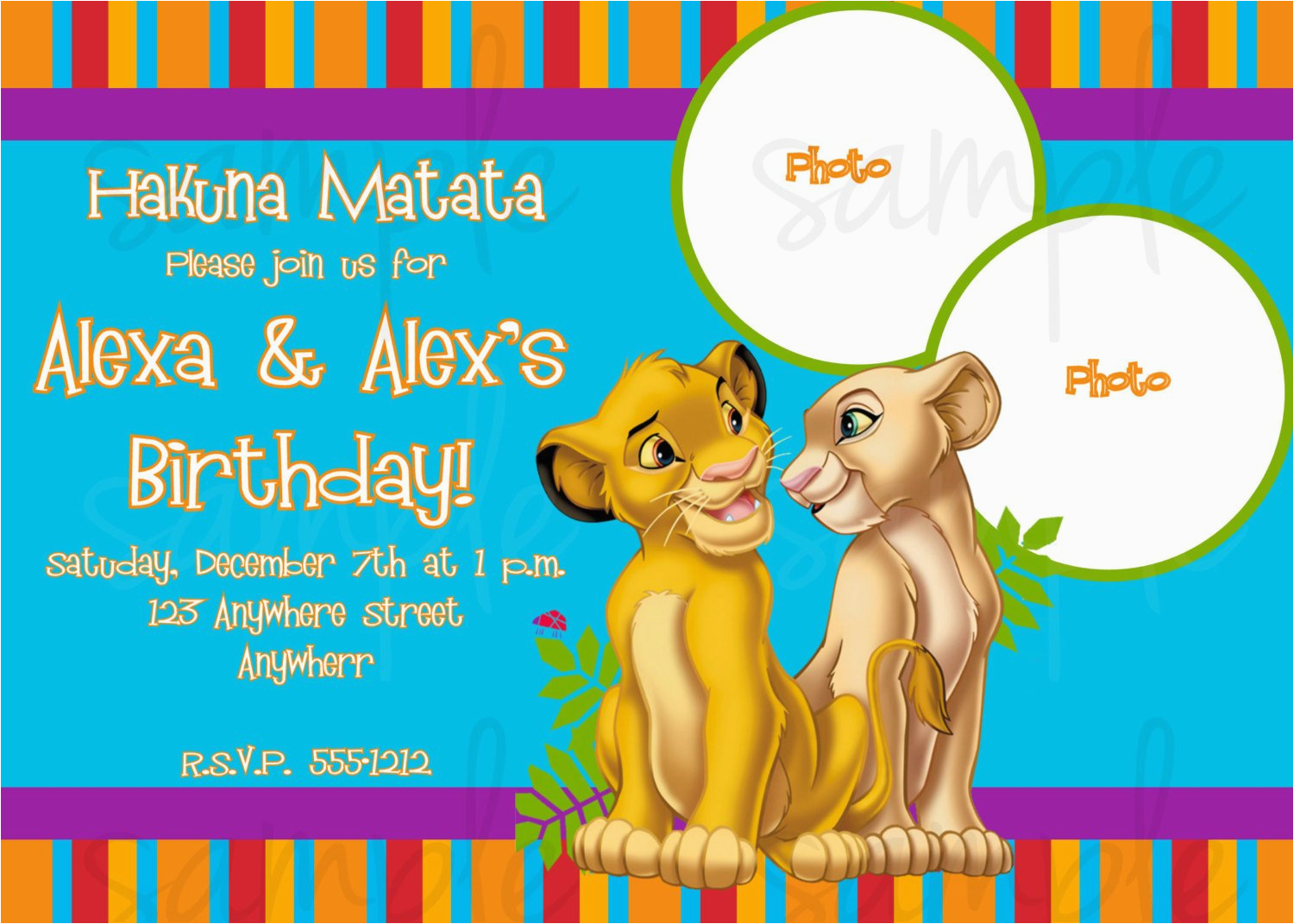 lion king birthday invitation