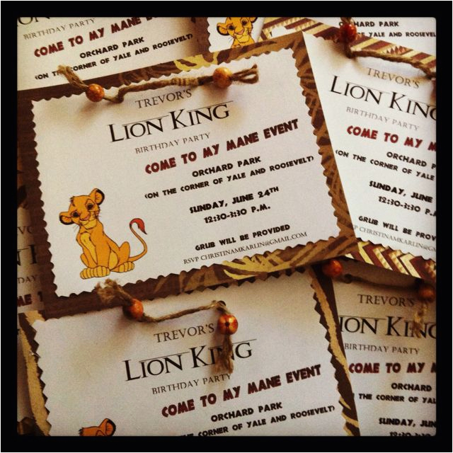 lion king birthday party invitations