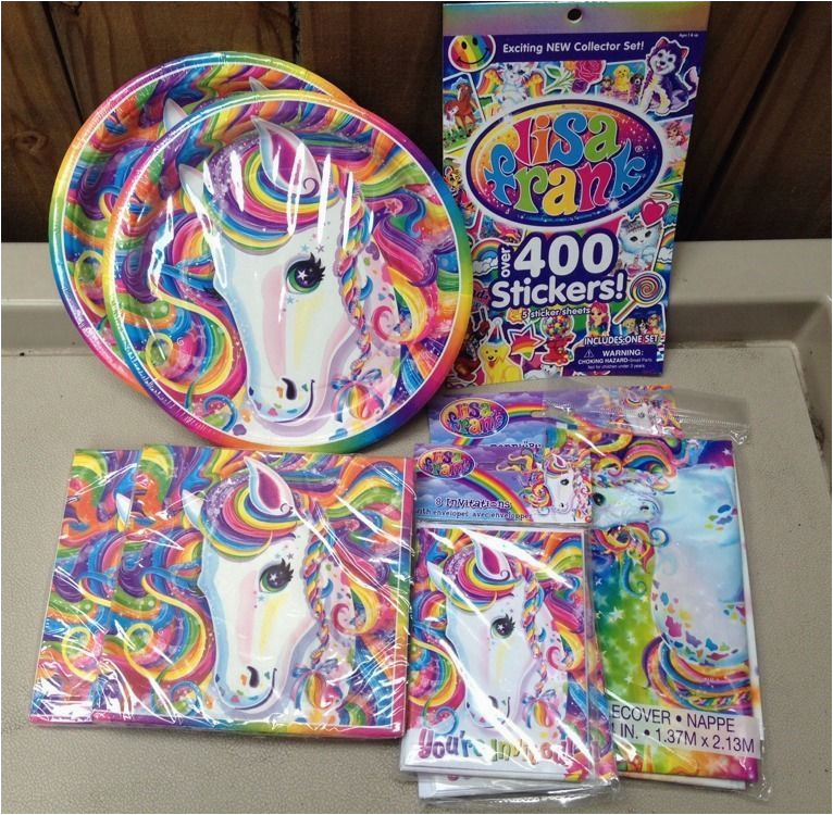 lisa frank rainbow majesty birthday party pkg horse plates