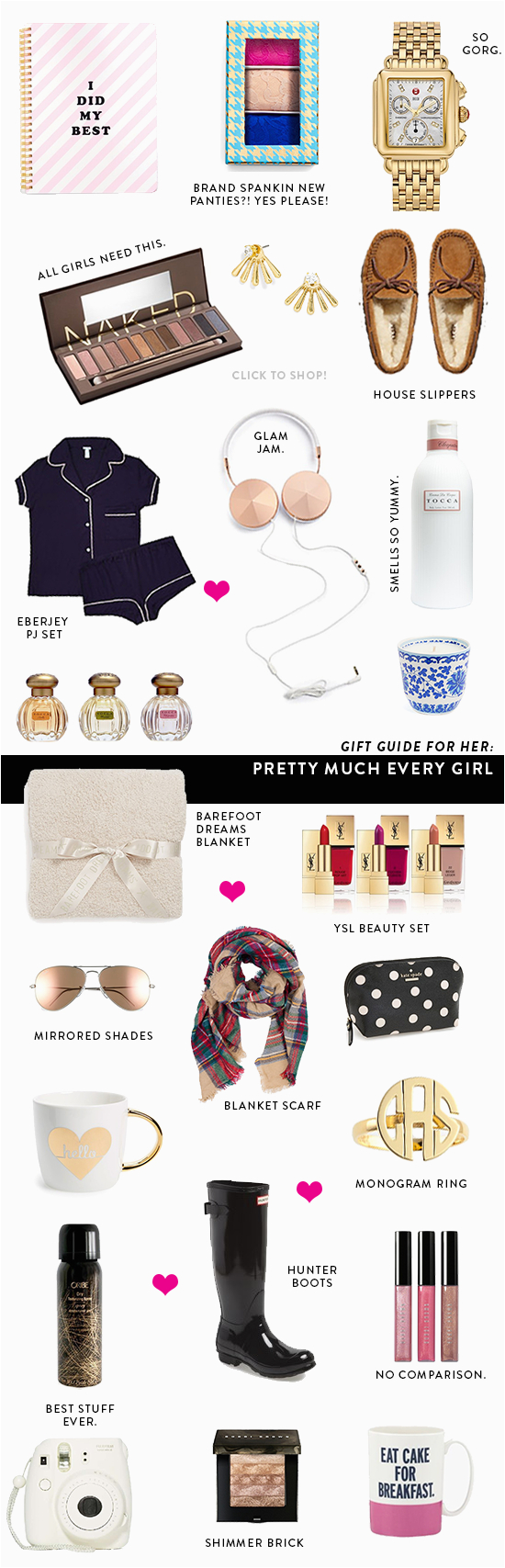 gift guide for her pretty much every girl