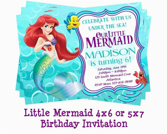disney little mermaid invitation mermaid party ariel