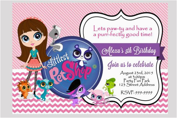littlest pet shop birthday invitation