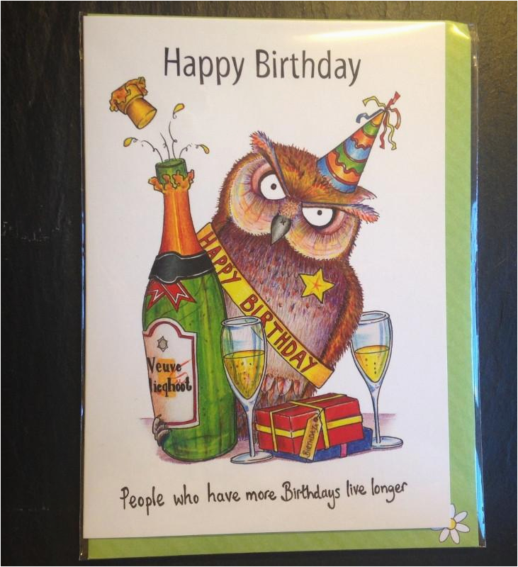 owl birthday card people who have more birthdays live