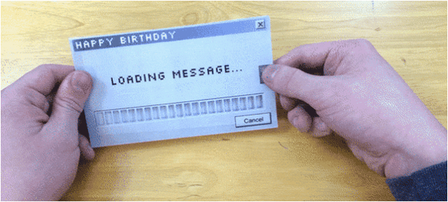 make ingenious greeting card loading message