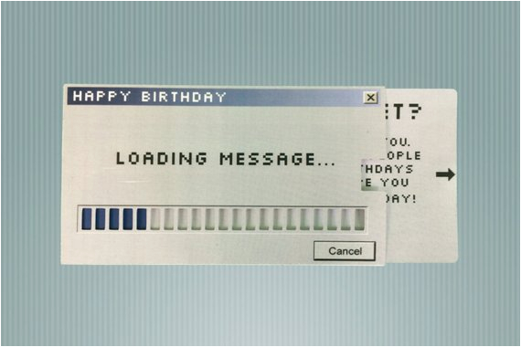 loading message birthday card