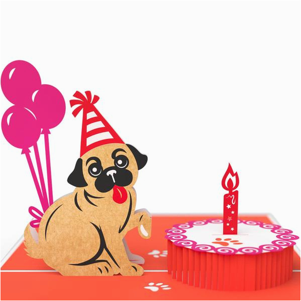 pug cake smash 3d pop up birthday card