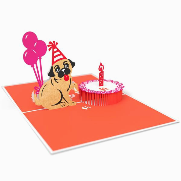 pug cake smash 3d pop up birthday card
