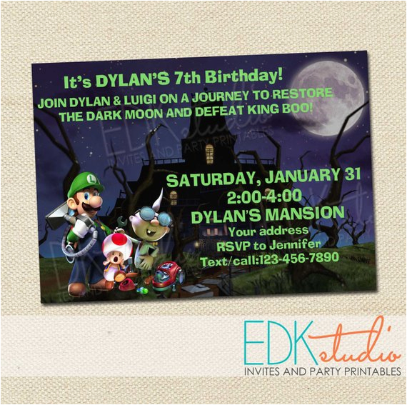 luigis mansion invitation super mario