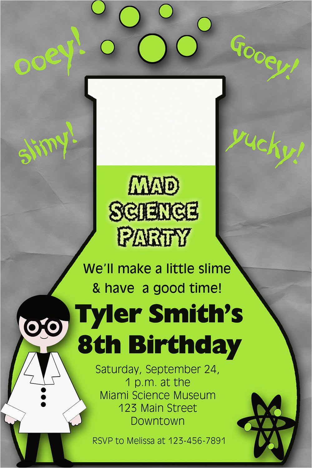 mad scientist party invitation