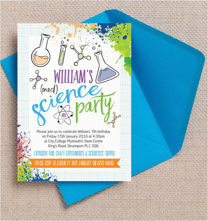 mad science party invitation