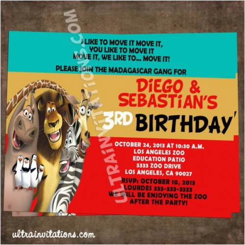 madagascar 3 party invitations printable or prints