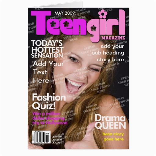 teen girl personalized magazine cover greeting card 137861653628030293