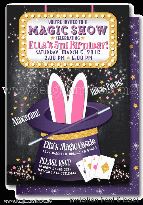 magic party magician birthday invitations p 4551