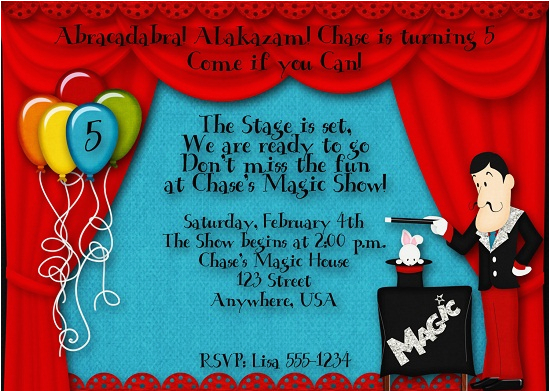 magic birthday party invitations