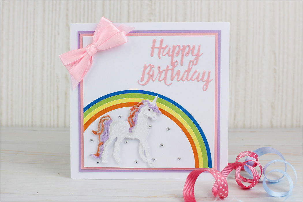 how to make a die cut unicorn birthday card