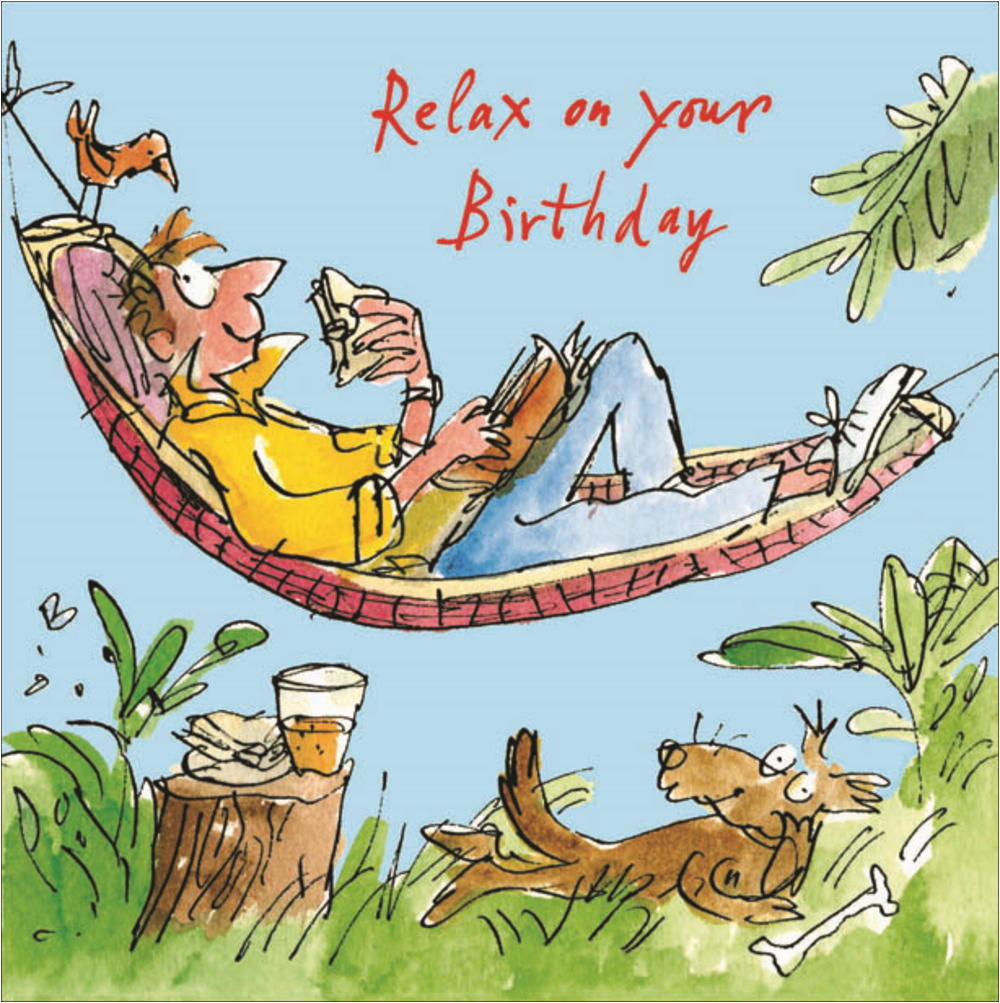 quentin blake relax happy birthday greeting card cards