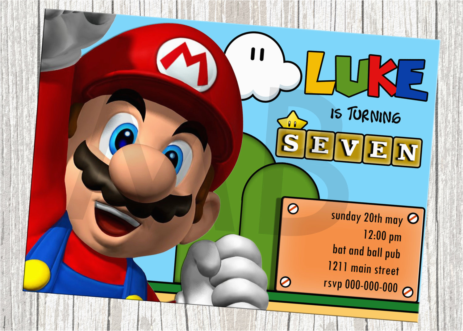 super mario birthday invitations