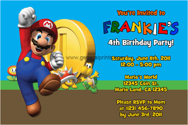 super mario invitations