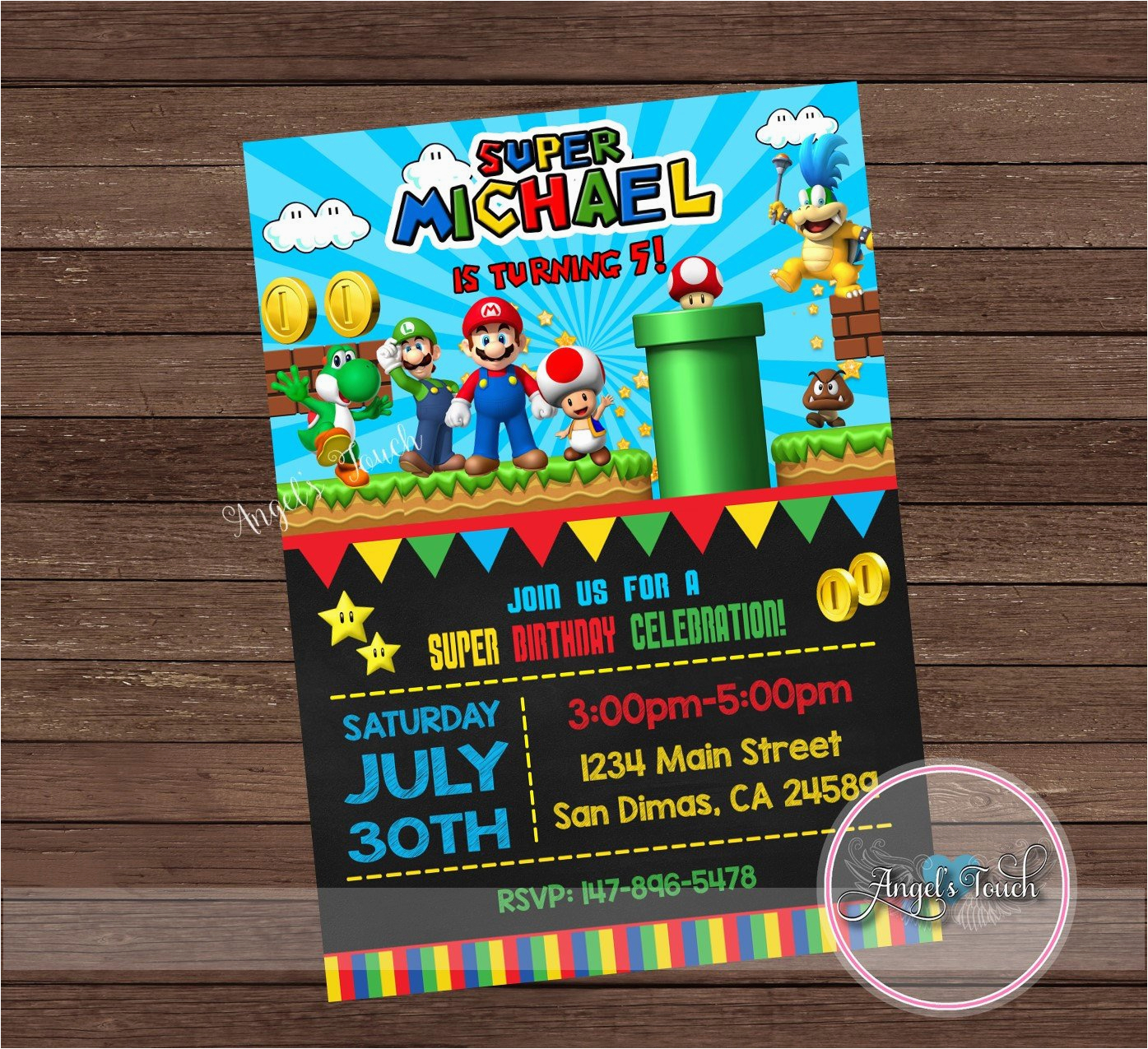 super mario party invitation super mario