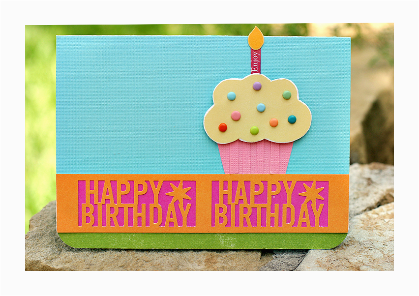 card martha stewart happy birthday punch cupcake card