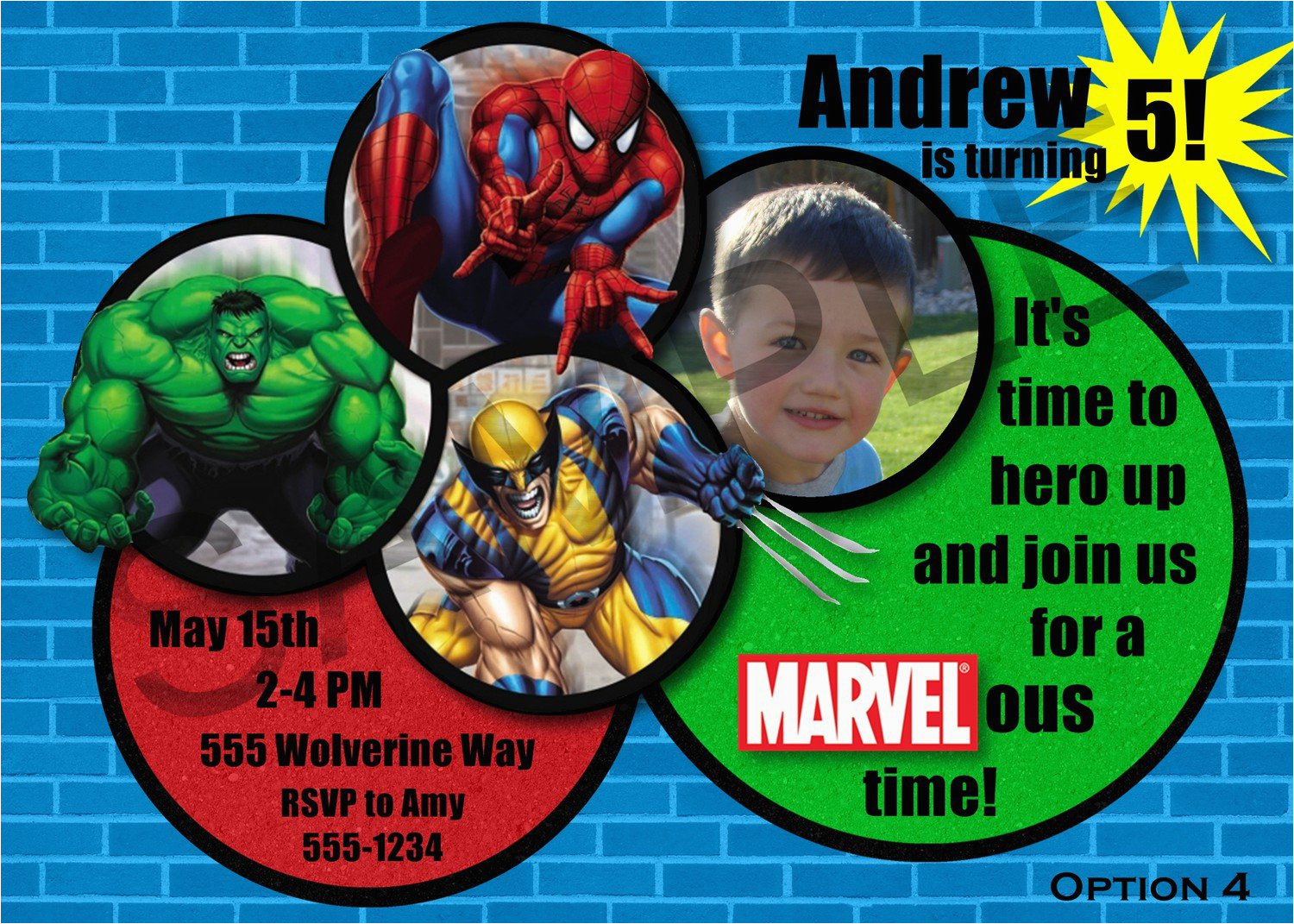 marvel superhero birthday invitations