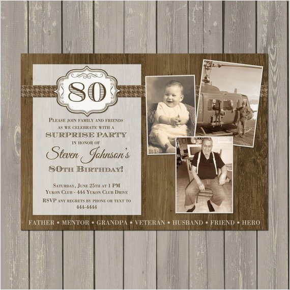 adult masculine birthday invitation woodgrain birthday