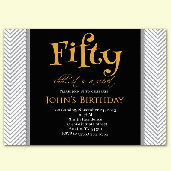 masculine invitation surprise 50th birthday by purplechicklet