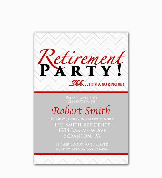 red surprise retirement party invitation farewell