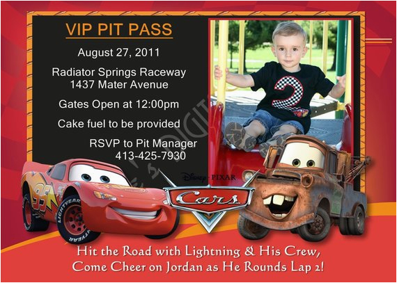 cars birthday invitations lightning