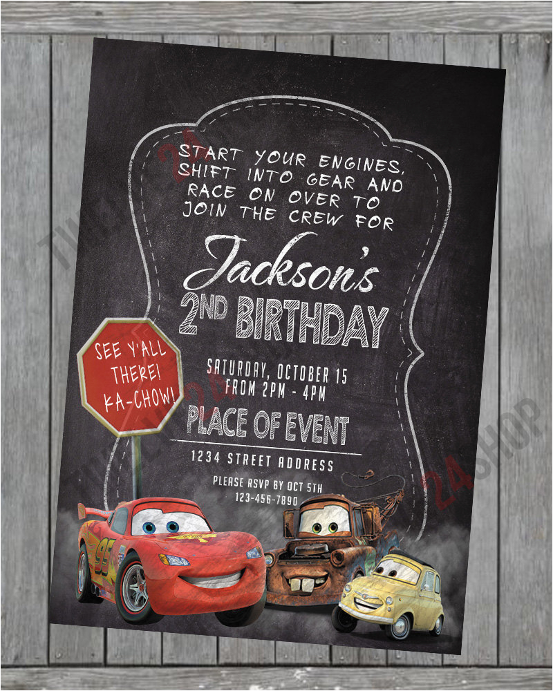 disneys cars birthday invitation