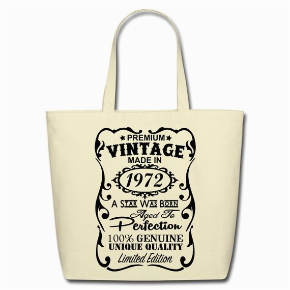 45th birthday gift ideas unique tote bag made in 1972
