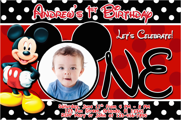 mickey mouse 1st birthday invitations