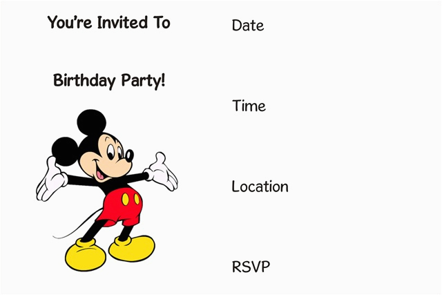 free printable mickey mouse invitation