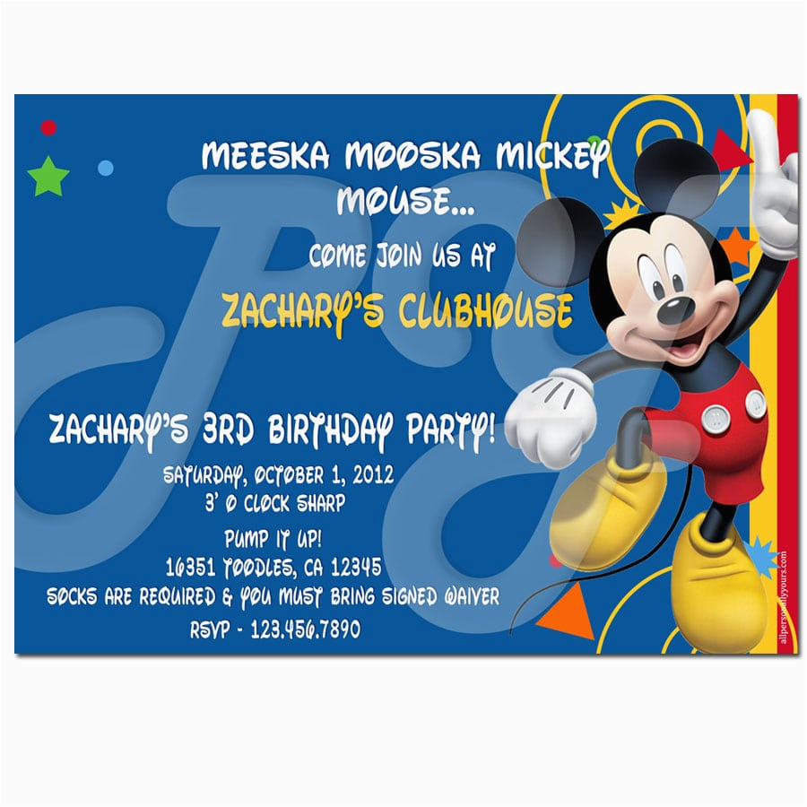 mickey mouse clubhouse printable birthday invitation