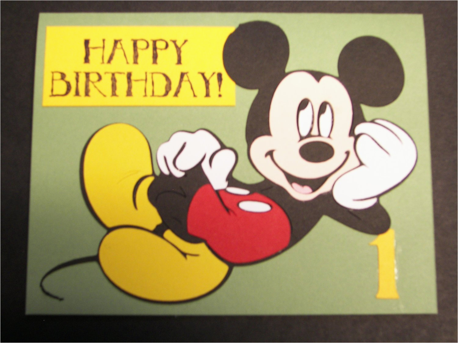 mickey mouse first birthday card 2