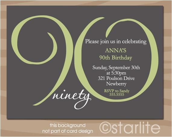 Milestone Birthday Invitation Wording 90th Birthday Invitation Adult Milestone 90th Birthday