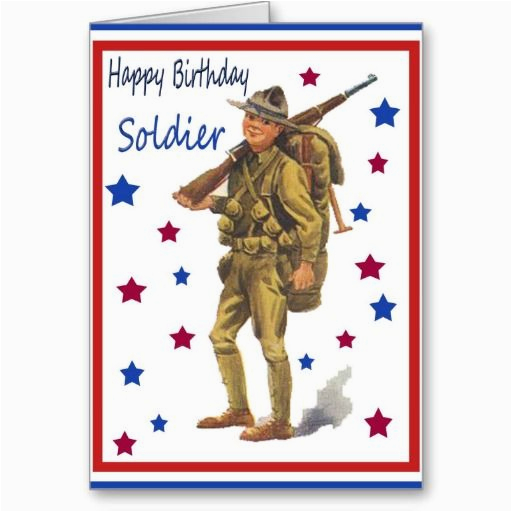 vintage military happy birthday card soldiers vintage